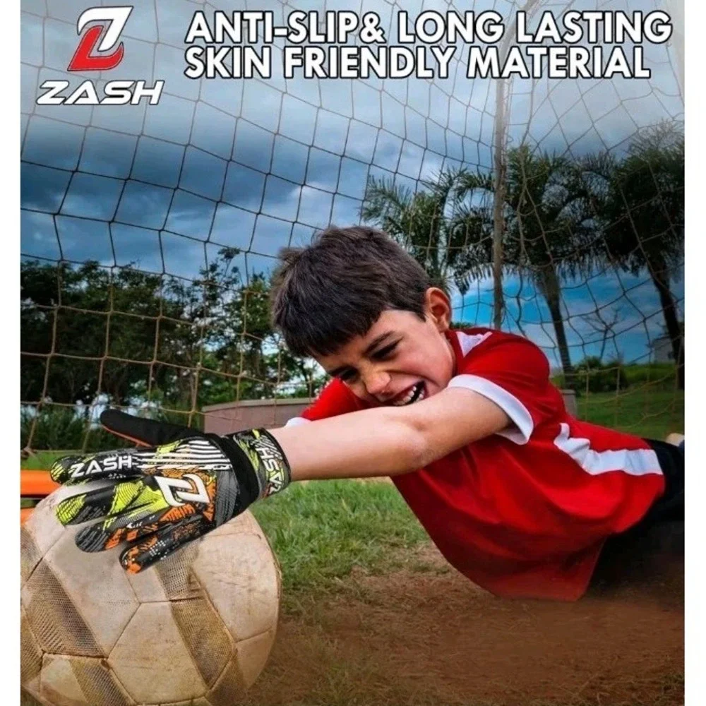 Zash Goalie Gloves for Kids‎ Boys Kids, Youth Soccer Football Goalkeeper Sz 2